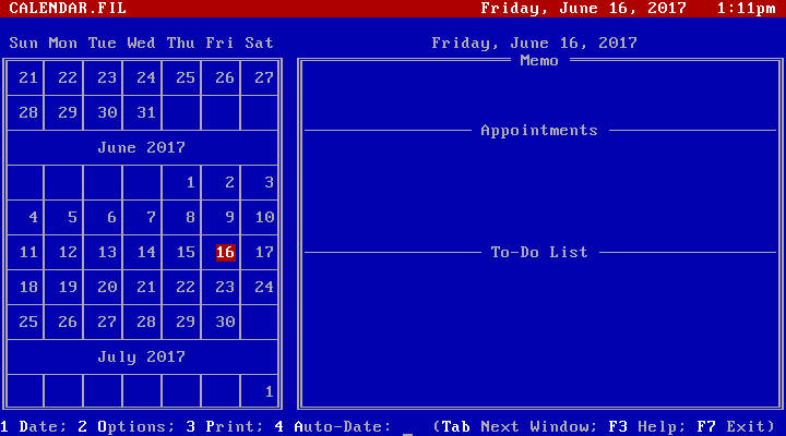 WordPerfect Office PC 3.0 - Calendar